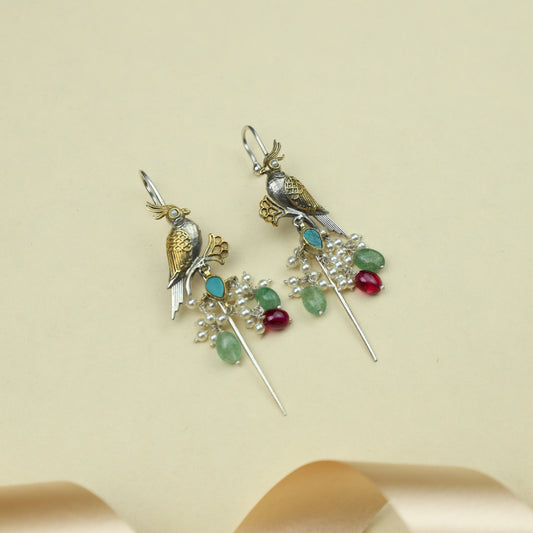 Anokhi Fusion Parrot Motif Ear Pin