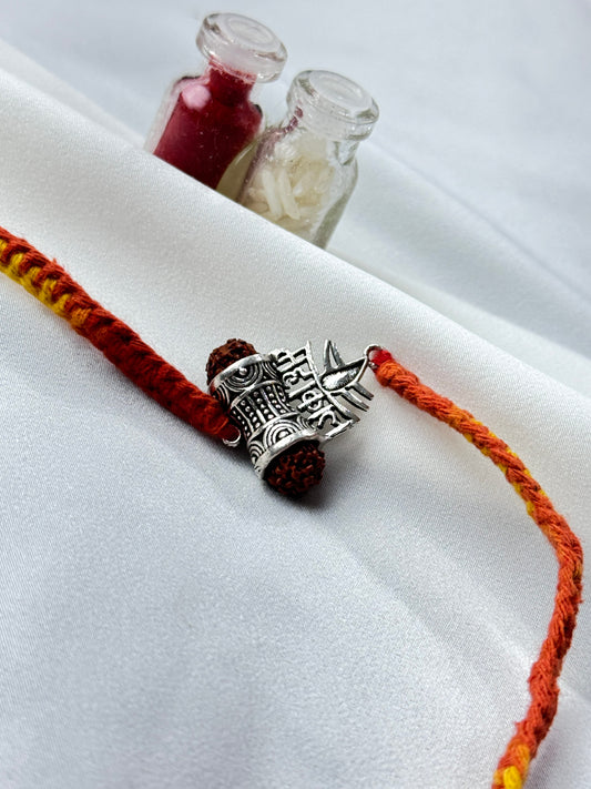 925 Silver Rakhi| Silver Mahakal Handcrafted Rakhi