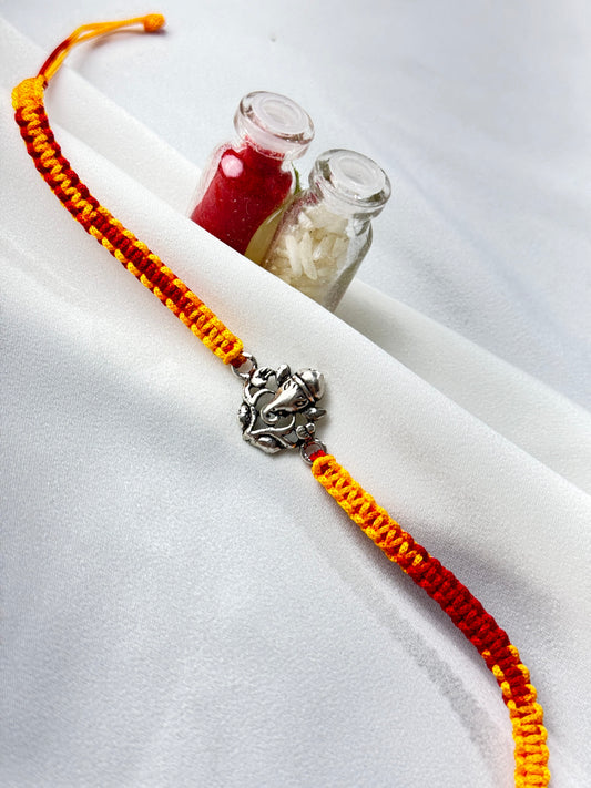 925 Silver Rakhi | Silver Aarambh Ganesha Rakhi