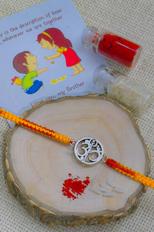 925 Silver Rakhi| Silver Om Divine Bond Rakhi