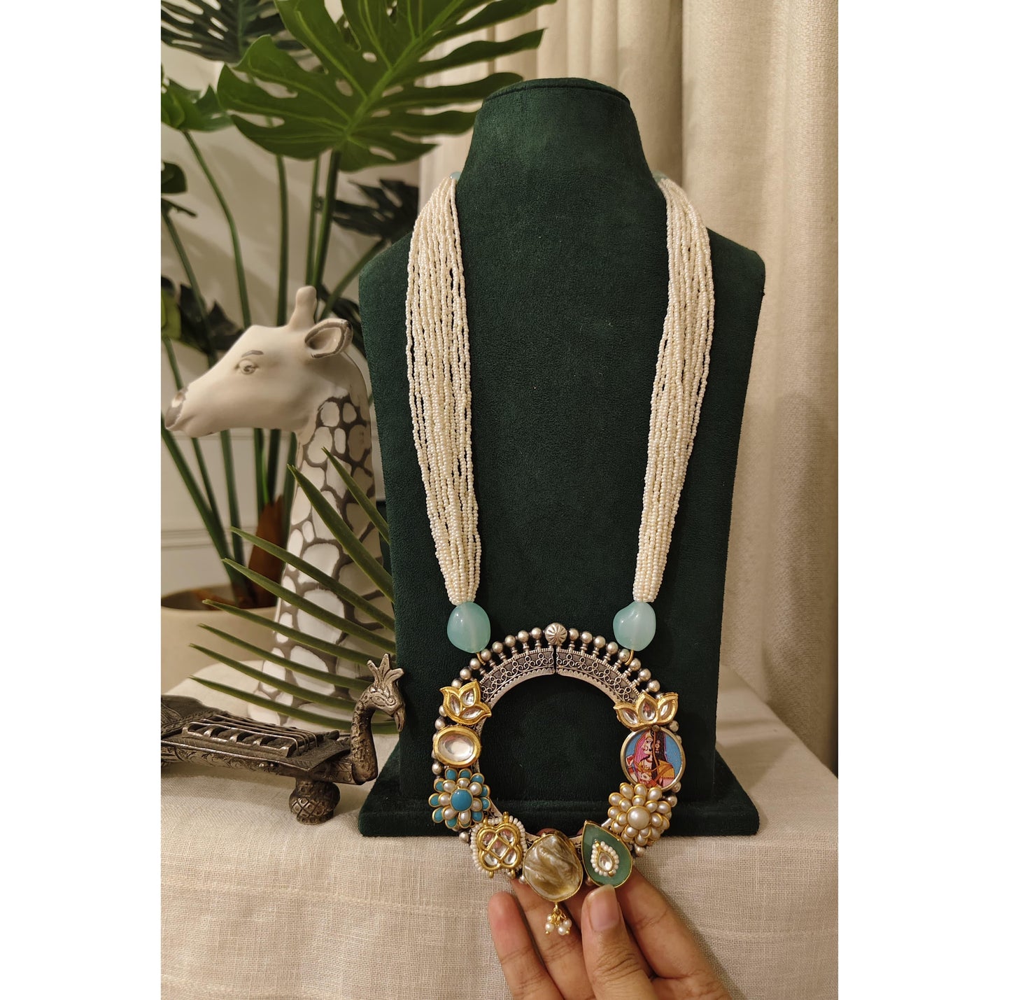 Tribal Tales Beaded Fusion Pendant Statement Necklace
