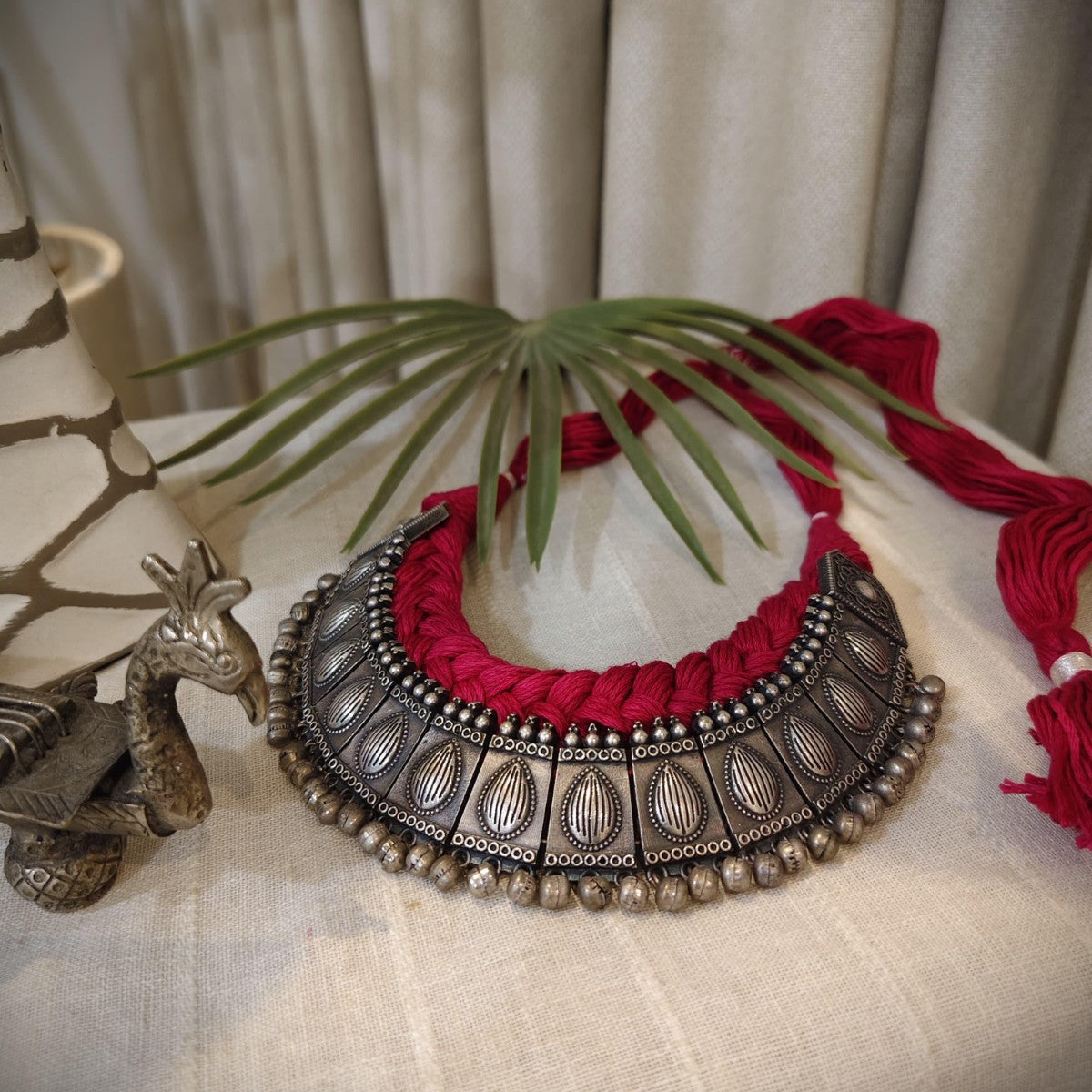 Tribal Tales Heritage Oxidised Temple Choker
