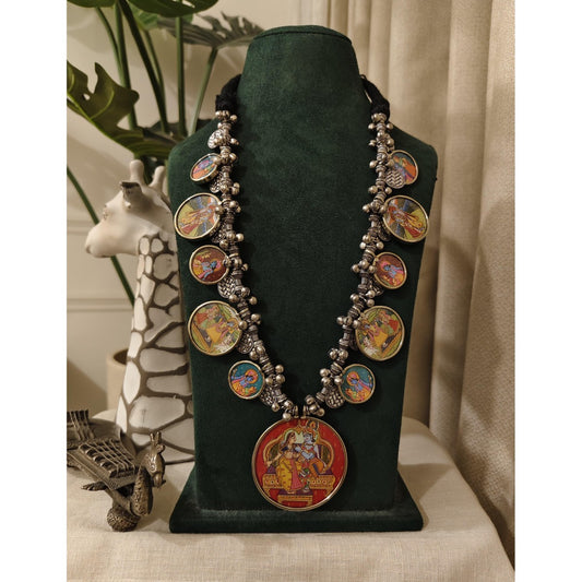 Tribal Tales Pichwai Art Multi Motif Necklace