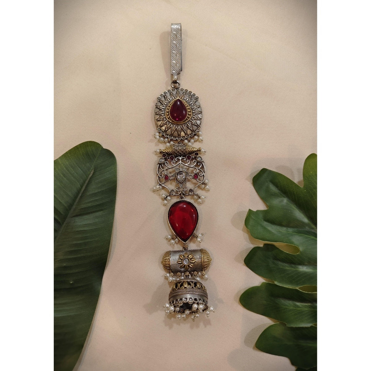 Tribal Tales Stone Embedded Long Dual Tone Chaabi Guchha