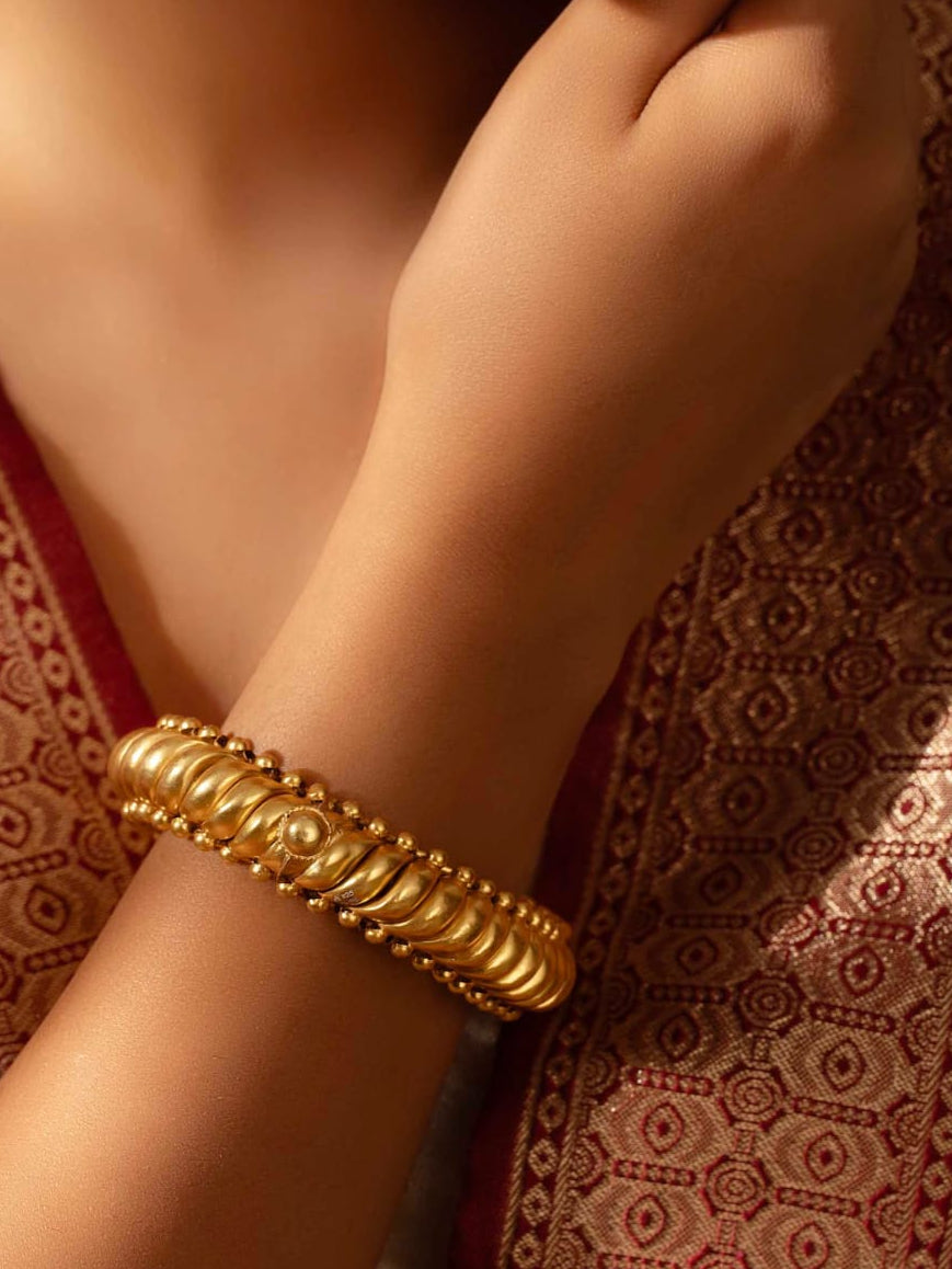 Anokhi Heritage Heirloom Silver Sutlada Bangle in Gold Plating