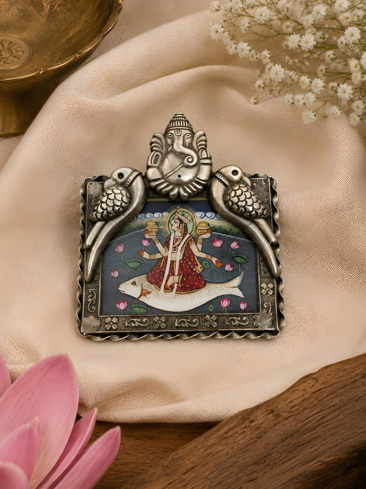 Hastakala Maa Ganga Silver Pendant