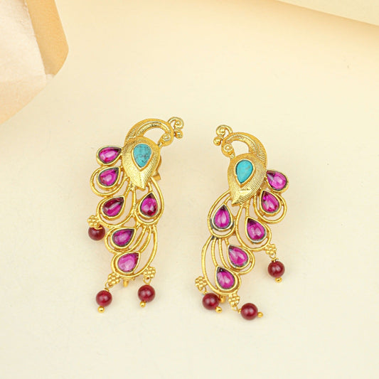 Anokhi Morni Gulabi Earrings – Gold Tone