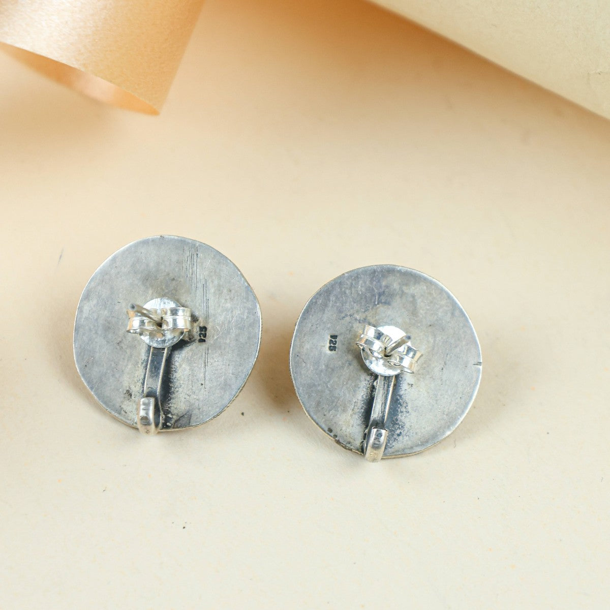 Tridha Silver Floral Stud Earrings | 925 Silver