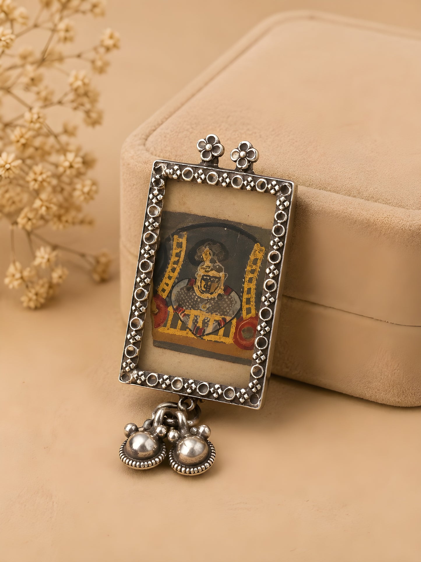 Hastakala Shreenath ji Antique Style Silver Pendant
