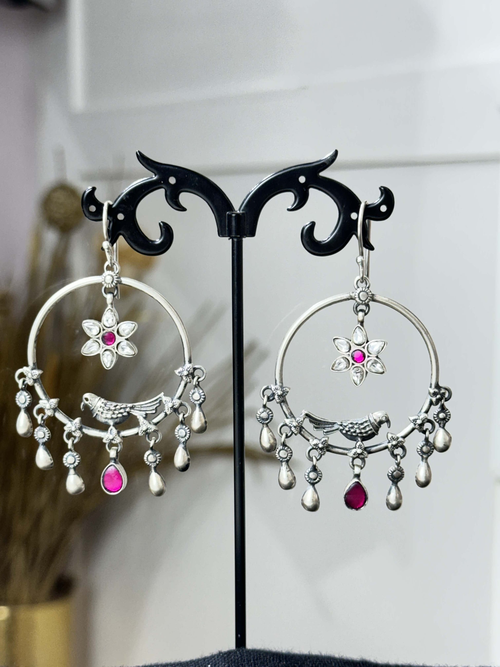 925 Silver Earrings| Silver Fusion Bird Fish Hook Earrings