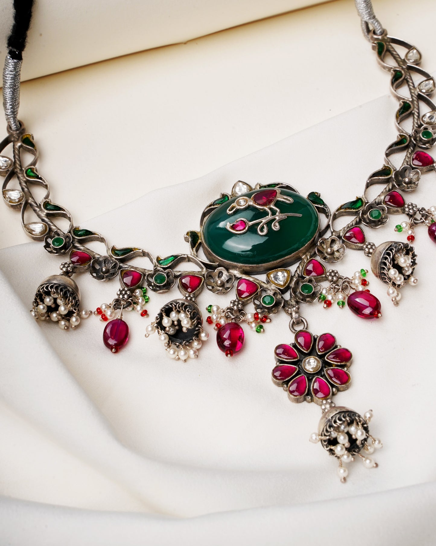 925 Silver Necklace| Anokhi Statement Silver Fusion Necklace