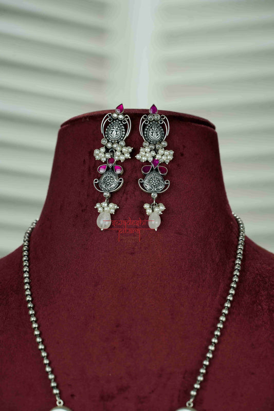 Aakruti Pushp Mayur Kundan 925 Silver  Only Necklace