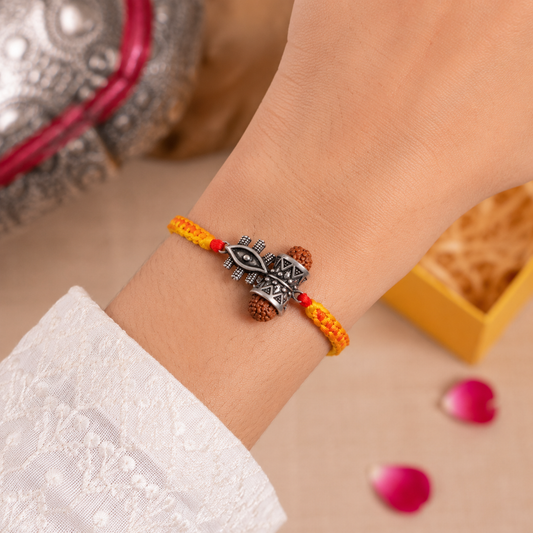 925 Silver Rakhi| Silver Rudra Veer Rakhi