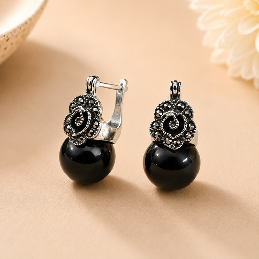 Diana Rose Marcasite Drop Earrings