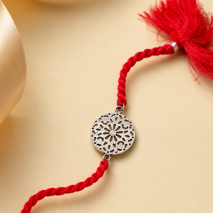 Sacred Phool Mandala Silver Rakhi