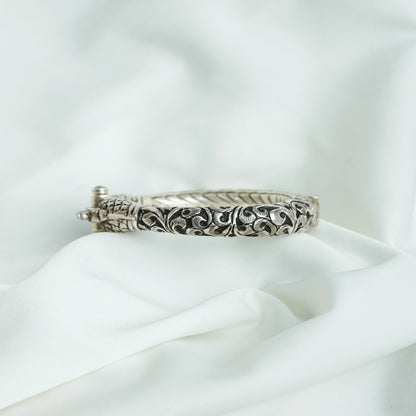 925 Silver Bangle| Peacock Design Openable Kada Bangle