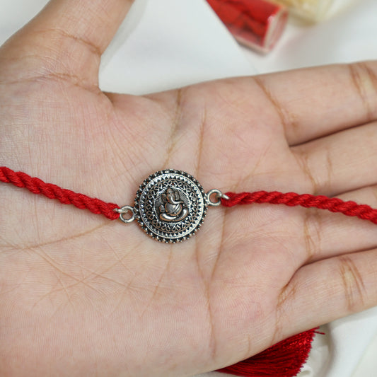 925 Silver Rakhi| Silver Divya Ganpati Rakhi