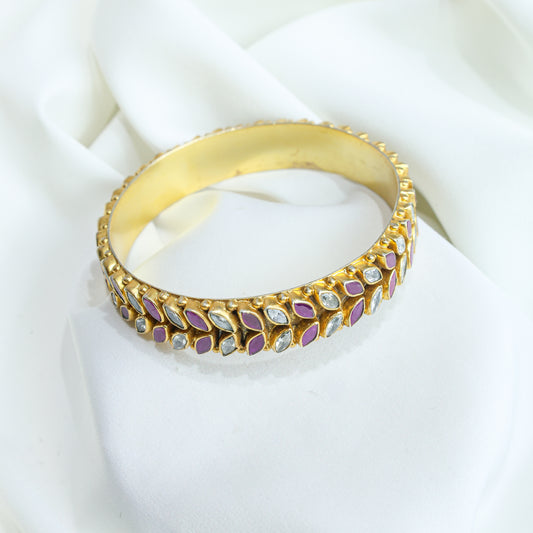 925 Silver Bangles| Aasma Silver Gold Plated With Ruby And Zircon Cut-stone Bangle