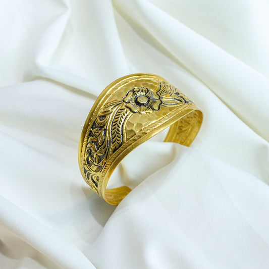 925 Silver Bangles| Noor Chitai Gold Polished Silver Adjustable Cuff