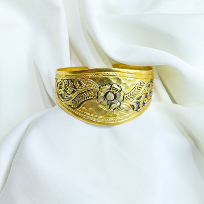 925 Silver Bangles| Noor Chitai Gold Polished Silver Adjustable Cuff