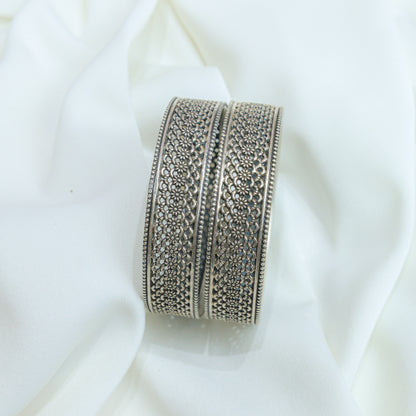 925 Silver Bangles| Ditya Fine Silver Jali Work Bangles( Single Pieces)