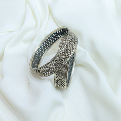 925 Silver Bangles| Ditya Fine Silver Jali Work Bangles( Single Pieces)