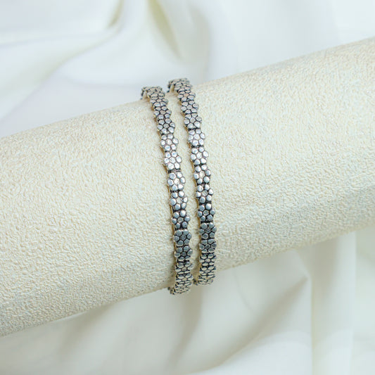 925 Silver Bangles| Moh Daisy Flower Silver Bangle ( Single Piece)
