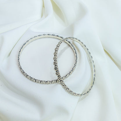 925 Silver Bangles| Moh Daisy Flower Silver Bangle ( Single Piece)