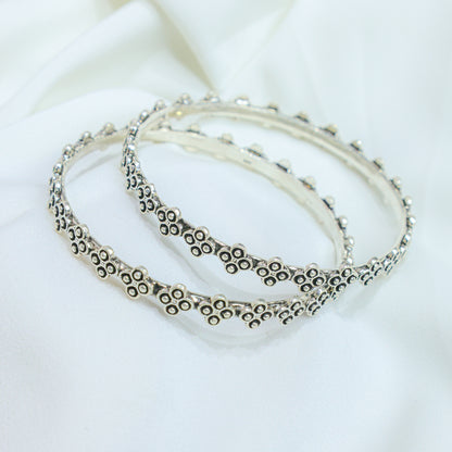 925 Silver Bangles| Moh Flower Silver Bangle( Single Piece)