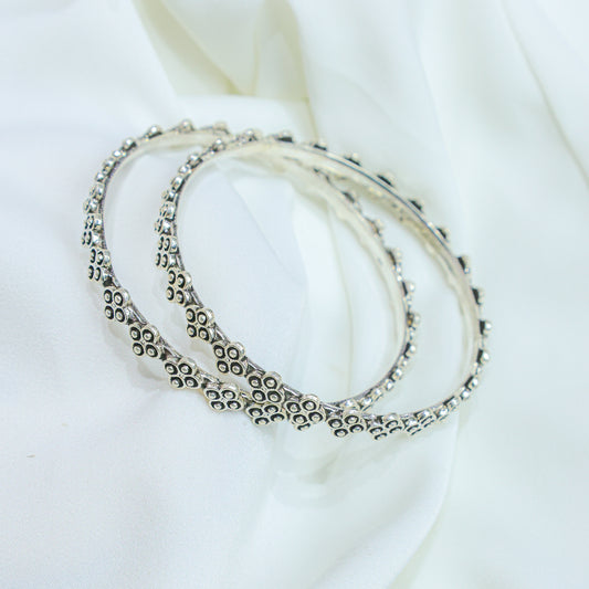 925 Silver Bangles| Moh Flower Silver Bangle( Single Piece)