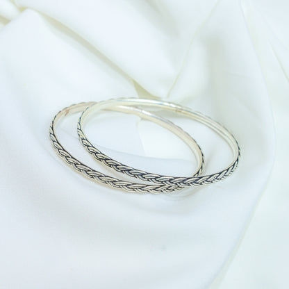 925 Silver Bangle| Moh Spiral Silver Bangle( Single Piece)