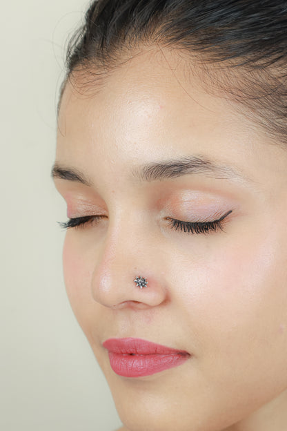 925 Silver Nosepin| Nazakat Sunflower Silver Nosepin