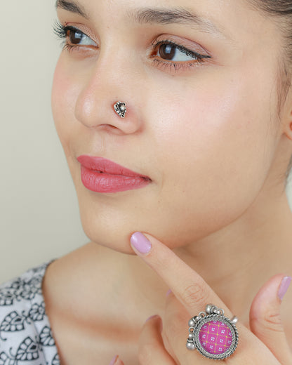 925 Silver Nosepin| Nazakat Tribal Triangle Silver Nosepin