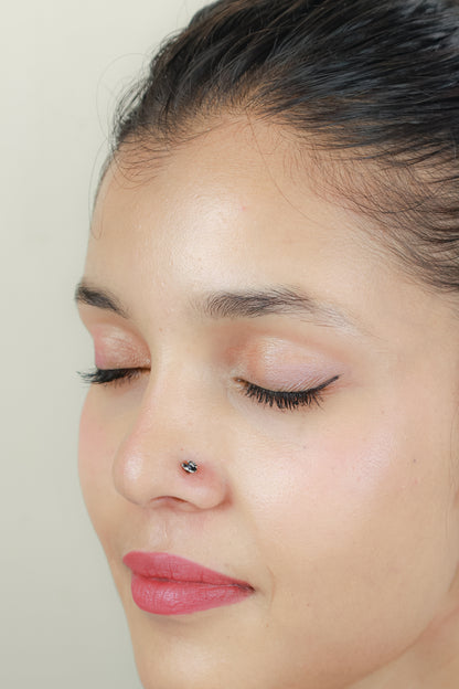 925 Silver Nosepin| Nazakat Tribal Rose Silver Nosepin