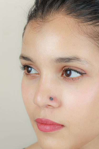 925 Silver Nosepin| Nazakat Blooming Silver Nosepin