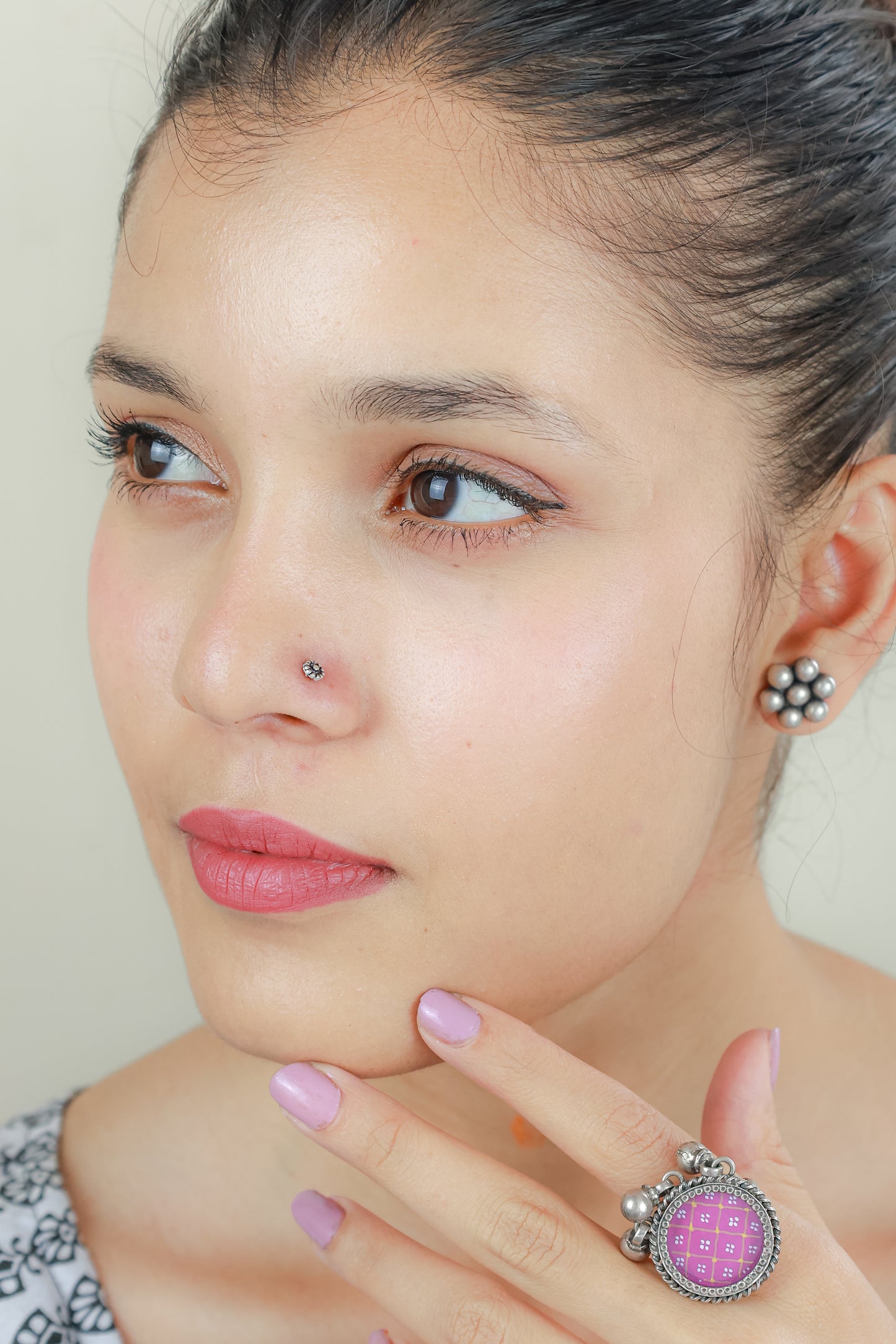 925 Silver Nosepin| Nazakat Turtoise Silver Nosepin