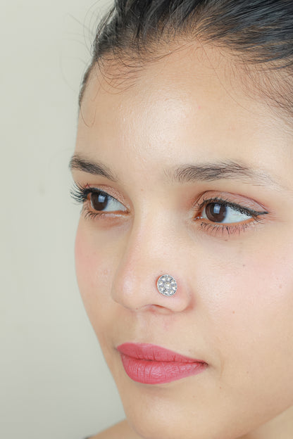 925 Silver Nosepin| Nazakat Daisy Silver Nosepin