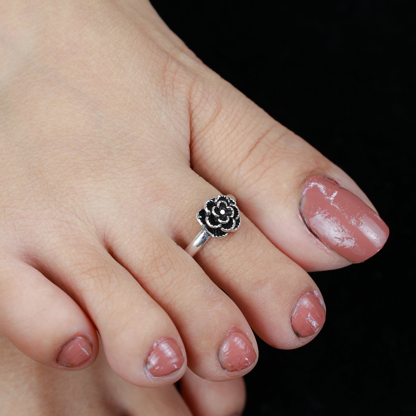 Ditya Phool Slver Toe-Ring( Pair)
