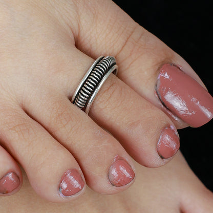Noor Spiral Silver Toe-Rings( Pair)
