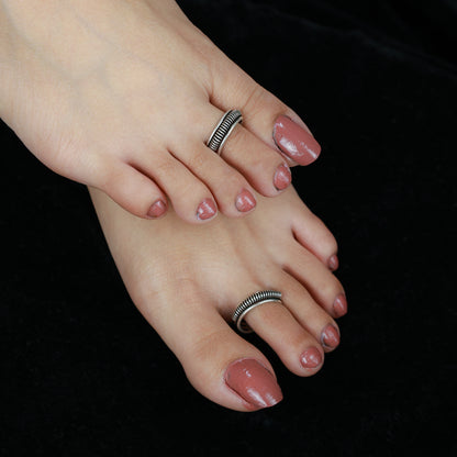 Noor Spiral Silver Toe-Rings( Pair)