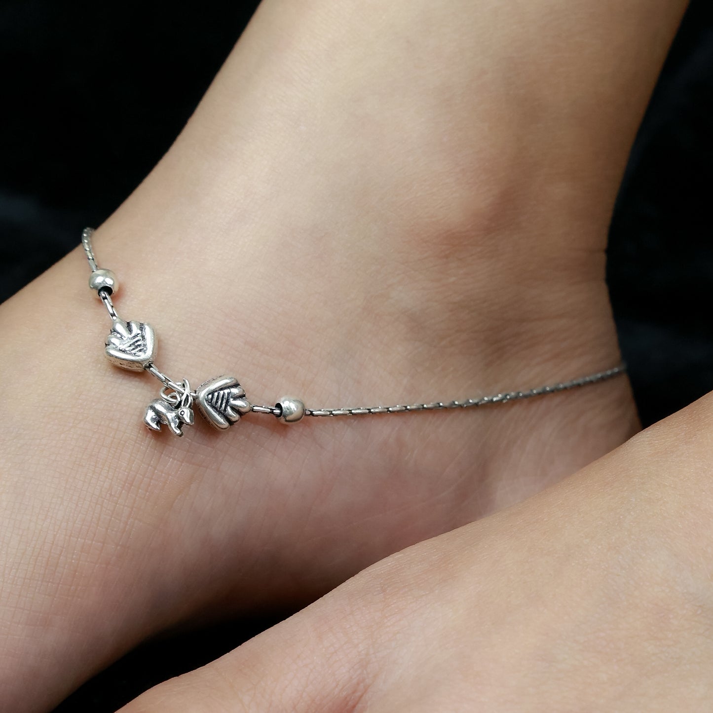 925 Silver Anklet| Nazakat Bunny Silver Anklet