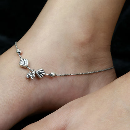 925 Silver Anklet| Nazakat Bunny Silver Anklet