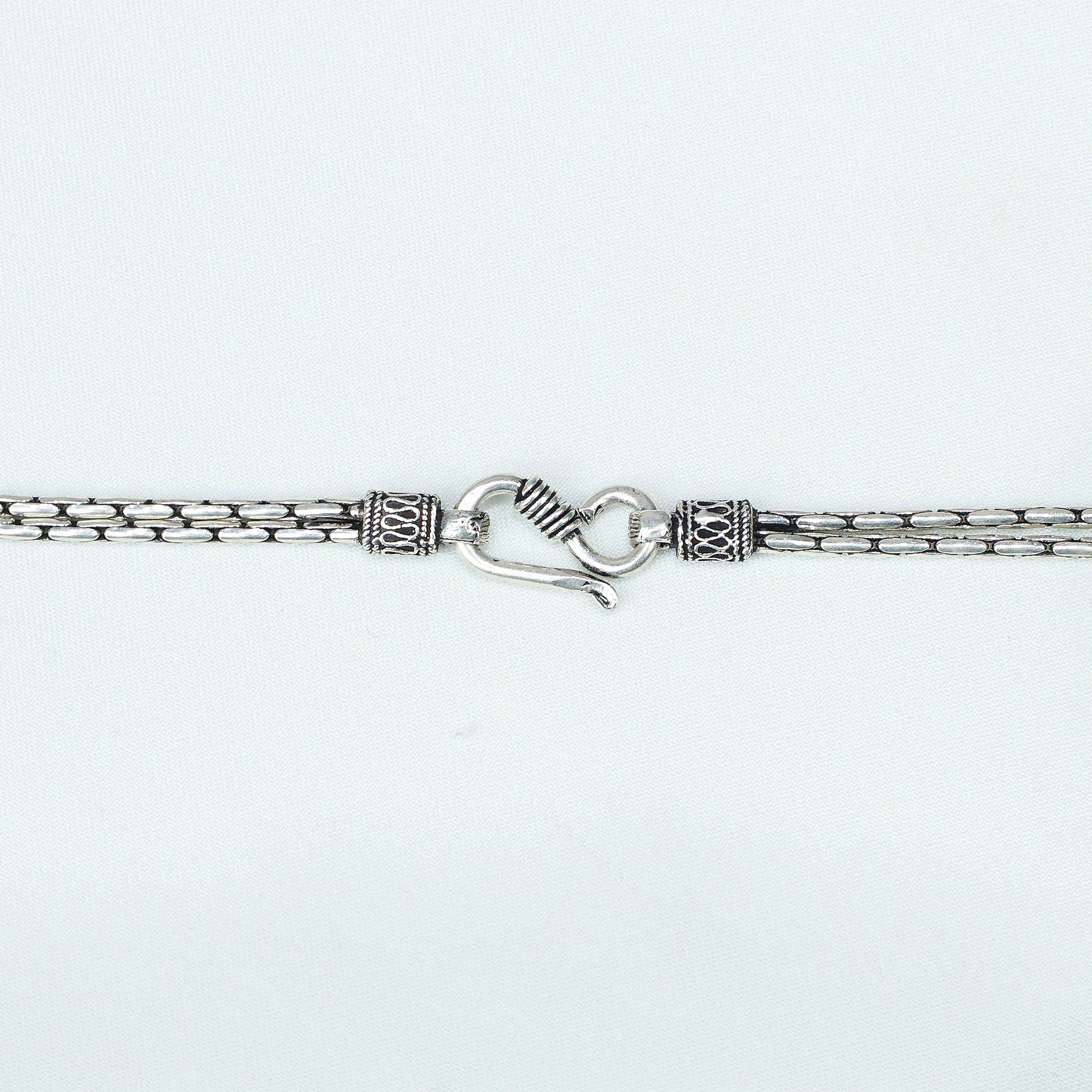Ayushi Floral Tie Chain With Dangling Silver Beads 925 Silver Necklace