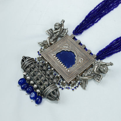 925 Silver Necklace| Anokhi Jharoka Inspired Silver Fusion Necklace