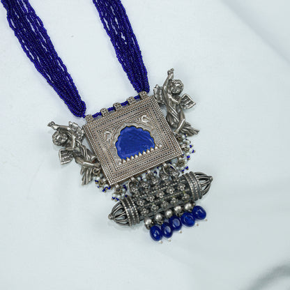 925 Silver Necklace| Anokhi Jharoka Inspired Silver Fusion Necklace