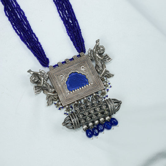 925 Silver Necklace| Anokhi Jharoka Inspired Silver Fusion Necklace