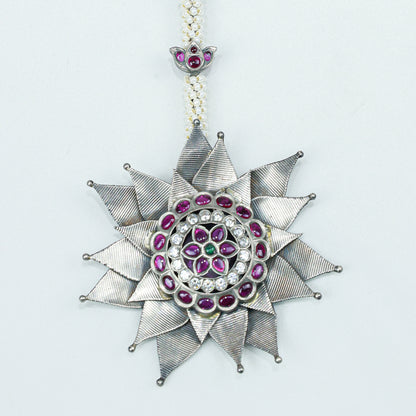 Anokhi Bloom Flower Statement 925 Silver Necklace