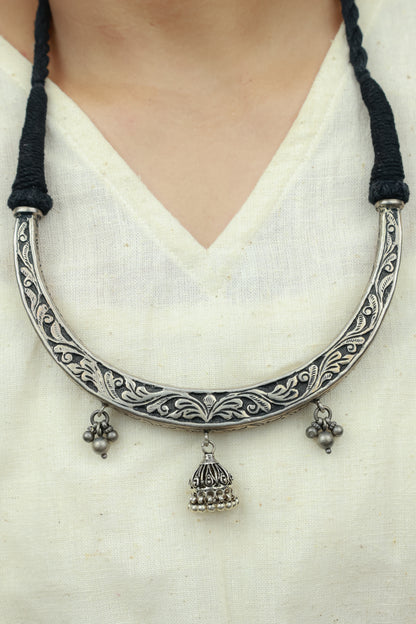 Noor Phool Pati 925 Silver Necklace With Tinkling Ghungroo