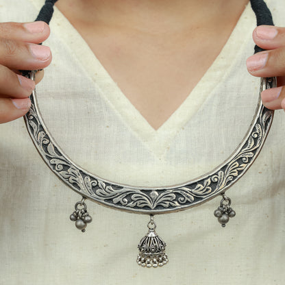 Noor Phool Pati 925 Silver Necklace With Tinkling Ghungroo