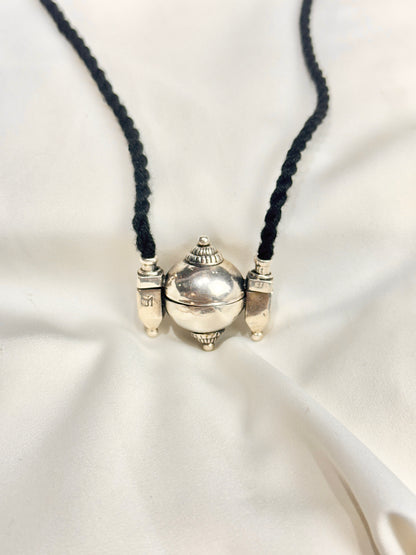 925 Silver Pendant|925 Silver Lingam Pendant With Adjustable Dori
